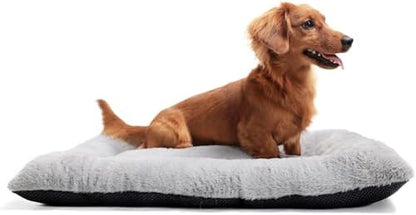 Dog Crate Pad 30 x 19 for Medium Size Dogs, Super Soft & Plushy Puppy Bed Non-Slip and Machine Washable, Comfort Fluffy Dog Kennel Pad Pet Sleeping Mats,Light Grey 30inch