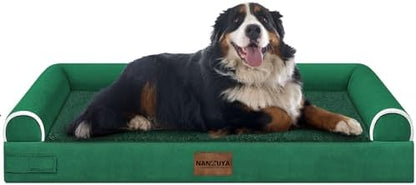 NANUYA Orthopedic Dog Bed for Jumbo Dogs, 53 x 42 Inch, Emerald