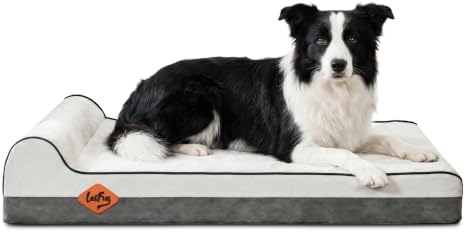 Laifug Orthopedic Memory Foam Extra Large Dog Bed with Pillow and Durable Water Proof Liner & Removable Washable Cover & Smart Design (Large (40"x25"x5.5"),Dark Grey)