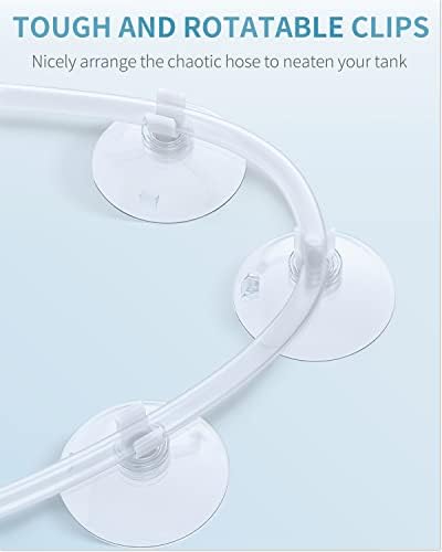 Pawfly Aquarium Suction Cup Clips for Standard 3/16" ID Airline Tubing Clear Air Hose Holder Clamp Accessories for Fish Tank Aeration Setup, 30pc