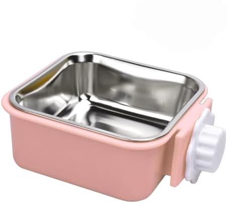 Pet Hanging Bowl for Crates, 2 in 1 Small Dog Bowl Puppy Removable Stainless Rabbit Cat Feeder Food Water Bowls for Puppy Cat Bird Rabbit Hamster Guinea Pig Ferret Small Animals