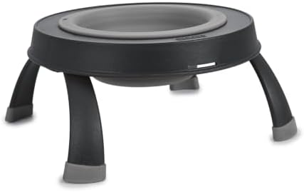 Dexas Pets Single Elevated Pet Feeder/Pet Bowl, Large/ 4 Cup Capacity, Light Gray