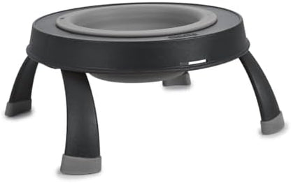 Dexas Pets Single Elevated Pet Feeder/Pet Bowl, Large/ 4 Cup Capacity, Light Gray