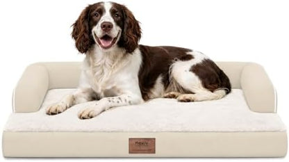 MEKIY Orthopedic Waterproof Dog Bed with Bolster for Extra Large Size Dogs