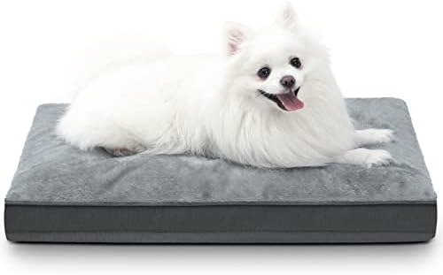 NUPIDA Waterproof Small Dog Bed for Crate with Washable Cover, 23x17, Grey