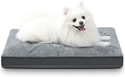 NUPIDA Waterproof Small Dog Bed for Crate with Washable Cover, 23x17, Grey