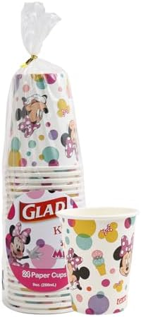 Glad for Kids Disney Minnie Mouse Paper Cups, Minnie Dots, 9 Oz, 24 Count