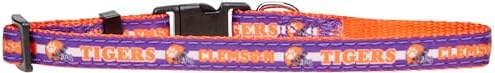 Pets First Collegiate PET Collar NEW Version Clemson Tigers Dog Collar, Size Small. Best Sports Team Color for Dogs & Cats. A Shiny & Colorful Dog & Cat Collar Licensed by The NCAA