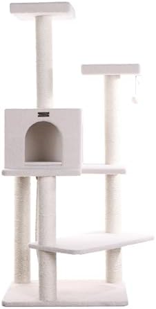 Armarkat B5701 Real Wood 57-Inch Cat Tree, Ivory, 28"(L)X25"(W)X57"(H) (ARMARKAT-B5701)
