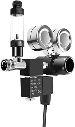 FZONE Aquarium Co2 Regulator DC Solenoid with Big Dual Gauge Display & FZONE Aquarium CO2 Neo Diffuser Large Size