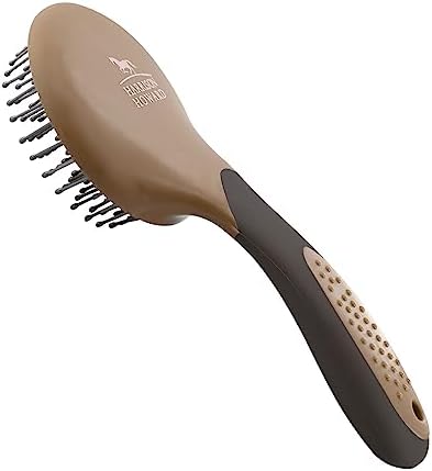 Harrison Howard Horse Mane and Tail Brush - Professional Grooming Brush, Equestrian Detangler, Non-Slip, Dark Brown