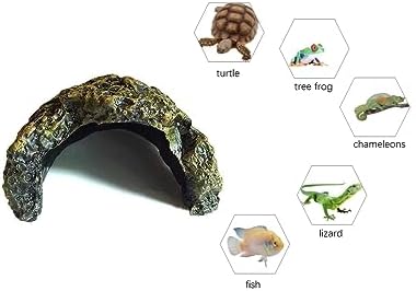 Reptile Habitat, Turtle Hideout,Water Tank Decoration for Fish, Reptiles, Amphibians,Frogs, Snakes,Lizards,Shrimps, Spiders and Small Animals…