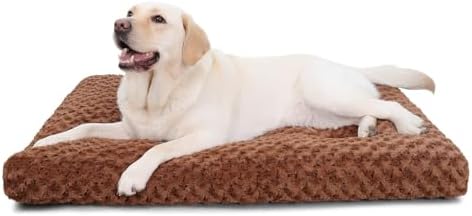 KSIIA Washable Dog Beds Large Sized Dog Crate Bed Pet Mat 41"x27" Brown