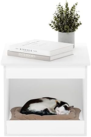 Furinno Peli Top Opening Litter Box Enclosure, Solid White