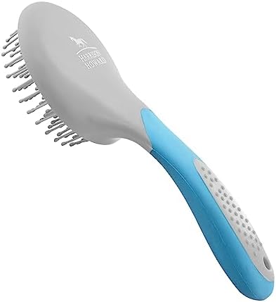 Harrison Howard Horse Mane and Tail Brush - Professional Grooming Brush, Equestrian Detangler, Non-Slip, Light Blue