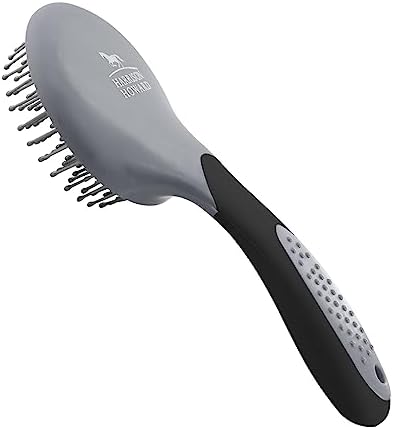 Harrison Howard Horse Mane and Tail Brush - Professional Grooming Brush, Equestrian Detangler, Non-Slip, Black