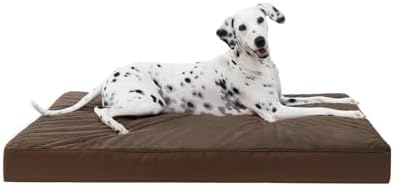 KSIIA Orthopedic Dog Bed for Large Dogs with Waterproof Lining, Brown,41x27