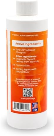 Toltrazuril 5.0% for Horses, Dogs, Cats, 240mL/8 Ounce, for Non-Food Chain Animals, Chicken