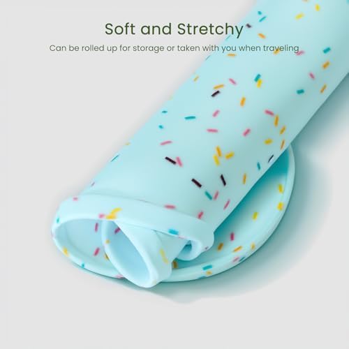 PWTAA Dog Food Mat Anti-Slip Silicone Dog Bowl Mat Thicker Pet Placemat Waterproof Cat Feeder Pad with Raised Edge Puppy Kitten Feeding Mats Suitable Small Medium-Sized Dogs Cats Eating Tray