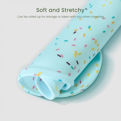 PWTAA Dog Food Mat Anti-Slip Silicone Dog Bowl Mat Thicker Pet Placemat Waterproof Cat Feeder Pad with Raised Edge Puppy Kitten Feeding Mats Suitable Small Medium-Sized Dogs Cats Eating Tray