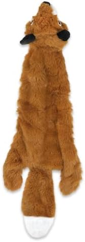 Best Pet Supplies 2-in-1 Stuffless Squeaky Dog Toy - Fox, Large