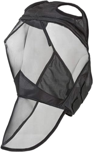 Harrison Howard CareMaster Horse Fly Mask Large Eye Space Full Face No Ears Black XL Extra Full Size