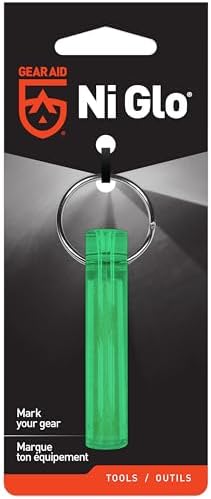 GEAR AID Ni Glo 2” UV Rechargeable Glowing Keychain – Multi-Purpose Glow-in-the-Dark Accessory for Camping