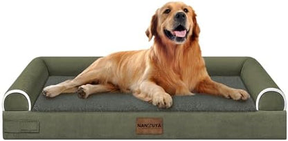 NANUYA Orthopedic Dog Bed for X-Large Dogs, 40 x 32 Inch, Dark Green