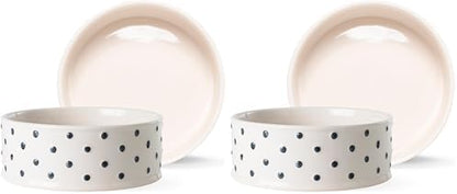 Fringe Studio Memento DOT Medium Stoneware Pet Bowl, PetShop Collection (633201) (Pack of 2)