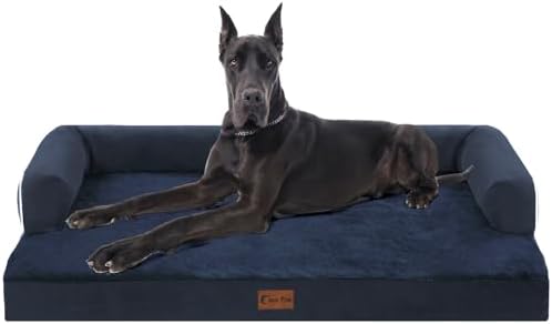 Orthopedic Dog Bed for Extra Large Dogs, 53x42in, Navy Blue