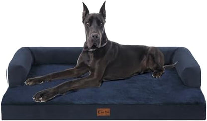 Orthopedic Dog Bed for Extra Large Dogs, 53x42in, Navy Blue