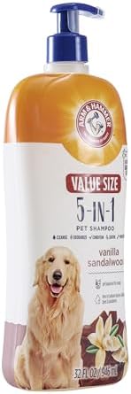 Arm & Hammer 5-in-1 Dog Shampoo, Vanilla Sandalwood, 32 Fl Oz