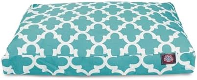 Majestic Pet Rectangular Dog Bed, X-Large, 50x42x5 in, Washable, Teal