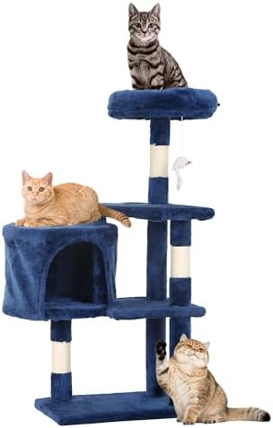 FDW | 36" Cat Tree Tower | Navy Blue | Multi-Level Indoor Activity Center