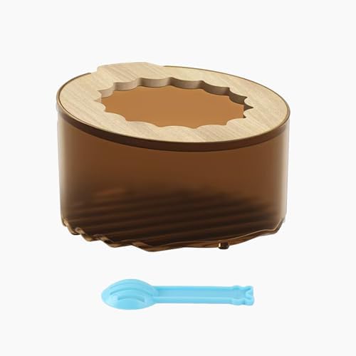 Marchul Hamster Sand Bath Container, Hamster Sand Bath Box with Cleaning Scoop, Brown Hamsters Bathtub Bathroom Toilet, Easy to Clean, Hamsters Litter Box for Gerbil