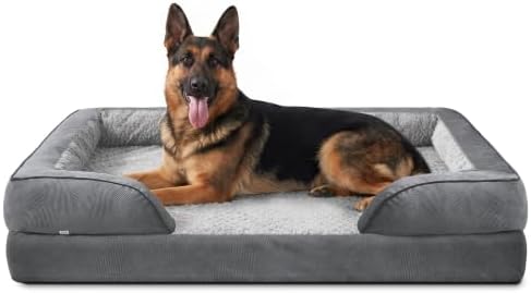 INVENHO Orthopedic Extra Large Dog Bed, XXL Waterproof Dog Sofa, Egg-Crate Foam Couch with Washable Removable Cover, Waterproof Lining and Nonskid Bottom