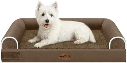 NANUYA Orthopedic Dog Bed for Medium Dogs, 28 x 19 Inch, Dark Coffee