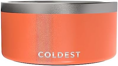Coldest Dog Bowl - Anti Rust Metal, Non Slip, 3 Layers Insulated Stainless Steel Dog Bowls - Spill Proof & Heavy Duty - Water Bowl for Dogs, Cats & Pets, Dish Washer Safe (200 oz, Candy Red Glitter)