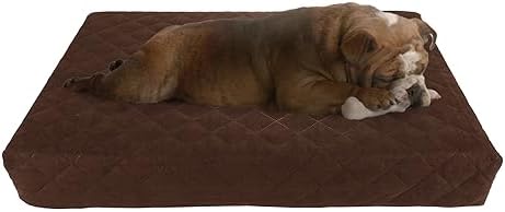 Waterproof Dog Bed - 2-Layer Memory Foam Pet Pad with Removable Machine Washable Cover - 30x21 Crate Mat for Dogs or Puppies by PETMAKER (Brown)