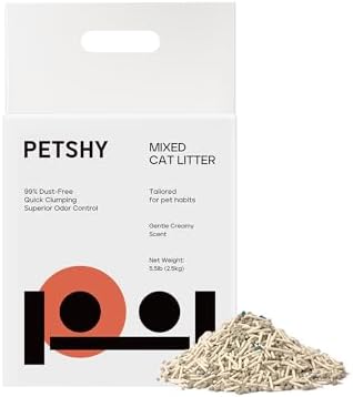 Mixed Cat Litter, Tofu & Bentonite Blend, Instant Clumping & Flushable, Low Dust, Superior Odor Control, Low Tracking, Lightly Scented Litter for Multi-Cat Homes, 5.5lb