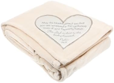 Pavilion Gift Company The Comfort Blanket 19534 Soft Blanket Heavenly Father Psalm 34: 18 Plush Throw Blanket, 60 x 0.5 x 50 inches, Beige