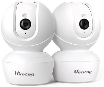 VIMTAG 4MP 5G Indoor Camera, Dog Camera with Speaker Pan 360° View, Cameras for Home Security Pet Baby with Motion Tracking Night Vision Phone App, 2-Way Audio, 24/7 SD & Cloud Storage,w/Alexa, 2Pack