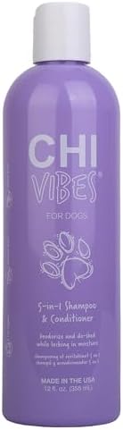 CHI Vibes for Dogs 5-in-1 Shampoo & Conditioner, 12 Fl Oz