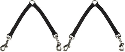 Guardian Gear Nylon 2-Way Small Dog Coupler with Nickel-Plated Swivel Clip, 4", Black (Pack of 2)