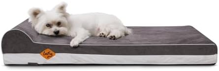 Laifug Orthopedic Dog Beds for Large Dogs,3" Memory Foam Dog Beds,Durable Water Proof Liner Removable and Washable, Nonskid Bottom, Grey 34"x22"x5.5"