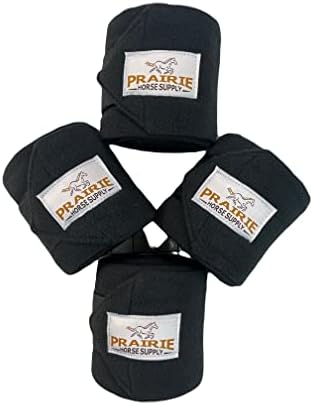 Prairie Horse Supply Comfort Fleece Polo Wraps (4 Pack, Black)
