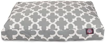 Majestic Pet Rectangular Dog Bed, X-Large, 50x42x5 in, Washable, Gray