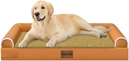 NANUYA Orthopedic Dog Bed for Large Dogs, 36 x 27 Inch, Orange