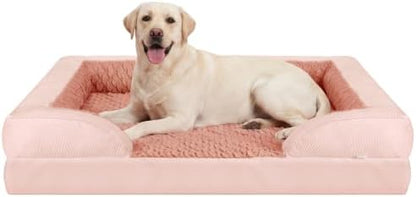 INVENHO Jumbo Orthopedic Dog Bed for Extra Large Dogs, Waterproof, Egg-Crate Foam Dog Couch Bed with Washable Removable Cover, Waterproof Lining and Nonskid Bottom
