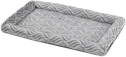 MidWest Homes for Pets QuiteTime Deluxe Wave Bolster Bed for Intermediate Dogs; Easily Machine Wash and Dry; Gray; 36"; 40236-WVGY